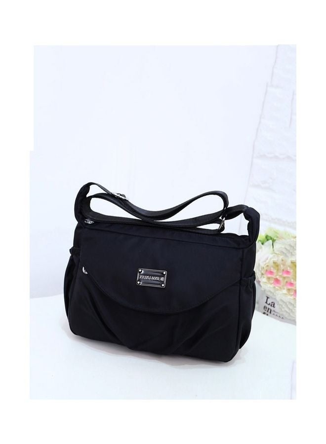 Diaper Bag Simple Black Messenger Bag 10*27*20 (Width*Length*Height) Cm 