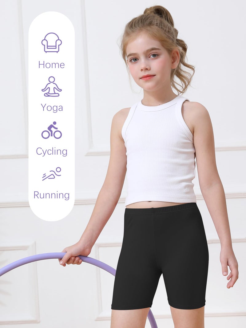 Resinta 6 Pack Girls Bike Shorts Under Dress Dance Cartwheel Shorts for Toddler Kids Summer Clothes Multicolor - Image 5