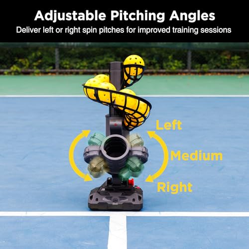 Furlihong 388PBH Pickleball Machine 4 Adjustable Angles Includes 9 Pickleballs Powered by Power BankBattery for Beginners - Image 3