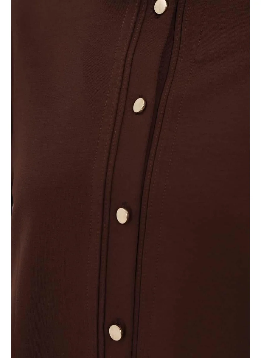 Allday Bitter Coffee-Cardigan Skirt Suit
