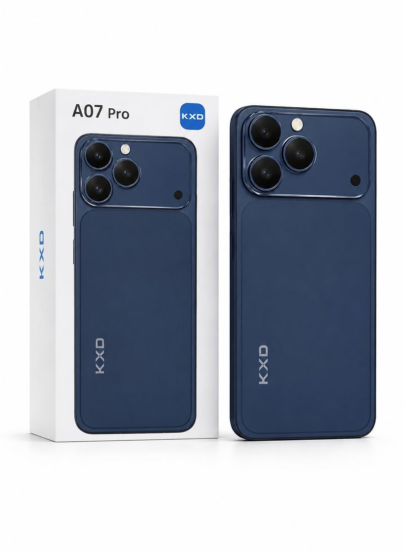 KXD A07 Pro Smartphone, 6.52-inch HD+ Display, 4GB RAM (Up to 8GB with Extended RAM), 128GB, 4G LTE Dual SIM, 4500mAh Battery, Blue 1 Year Warranty - Image 1