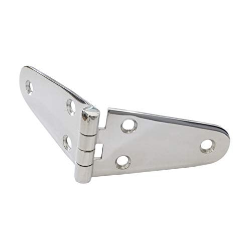 keehui Marine Grade316 Stainless Steel Mirror Polished Cast Hinge 5.7" x 1.5" for Boat, RVs (Pair) - Image 4
