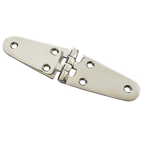 keehui Marine Grade316 Stainless Steel Mirror Polished Cast Hinge 5.7" x 1.5" for Boat, RVs (Pair) - Image 3