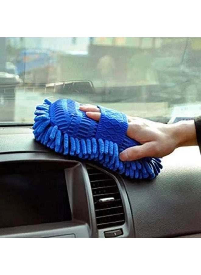 SHOWAY - Car Wash Glove Hand Soft Towel Microfiber Chenille Cleaning Sponge Block Washing Supplies - Image 1