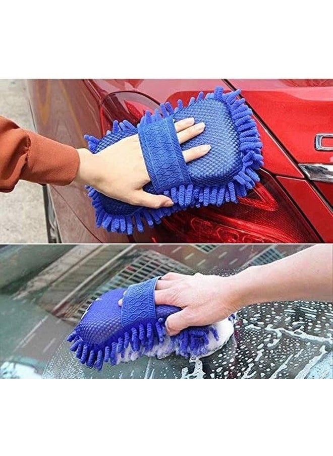 SHOWAY - Car Wash Glove Hand Soft Towel Microfiber Chenille Cleaning Sponge Block Washing Supplies - Image 1