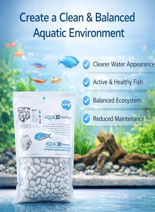 وسائط ترشيح X-PORES من Aquatic Remedies (عبوة من قطعتين)، 800 مل (500 غرام) | وسائط ترشيح مسامية ومعدنية من حجر الخفاف الطبيعي لأحواض أسماك الزينة - Image 2