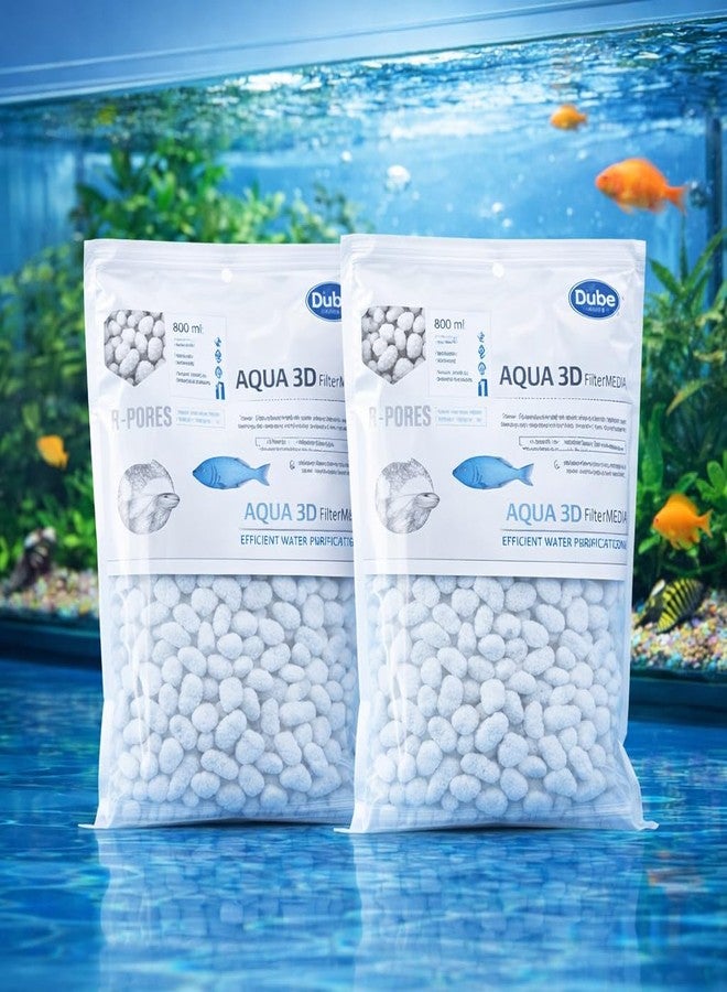 وسائط ترشيح X-PORES من Aquatic Remedies (عبوة من قطعتين)، 800 مل (500 غرام) | وسائط ترشيح مسامية ومعدنية من حجر الخفاف الطبيعي لأحواض أسماك الزينة - Image 1