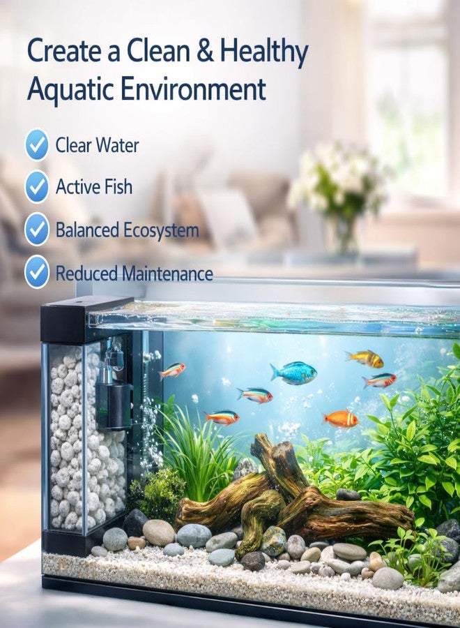 وسائط ترشيح X-PORES من Aquatic Remedies (عبوة من قطعتين)، 800 مل (500 غرام) | وسائط ترشيح مسامية ومعدنية من حجر الخفاف الطبيعي لأحواض أسماك الزينة - Image 3