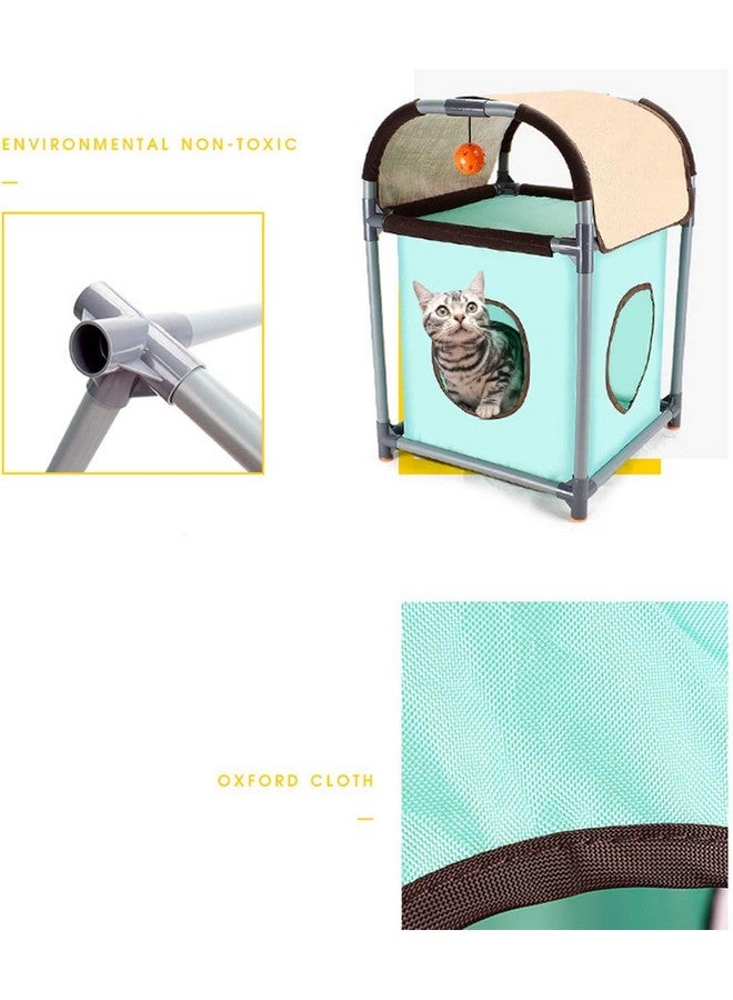 إيميلي بيتس أثاث قطط قابل للفصل مع نفق حفرة للقطط ولوح خدش للقطط ومخالب السيزال وإطار تسلق للقطط من قماش أكسفورد 41X41X60 سم - Image 4