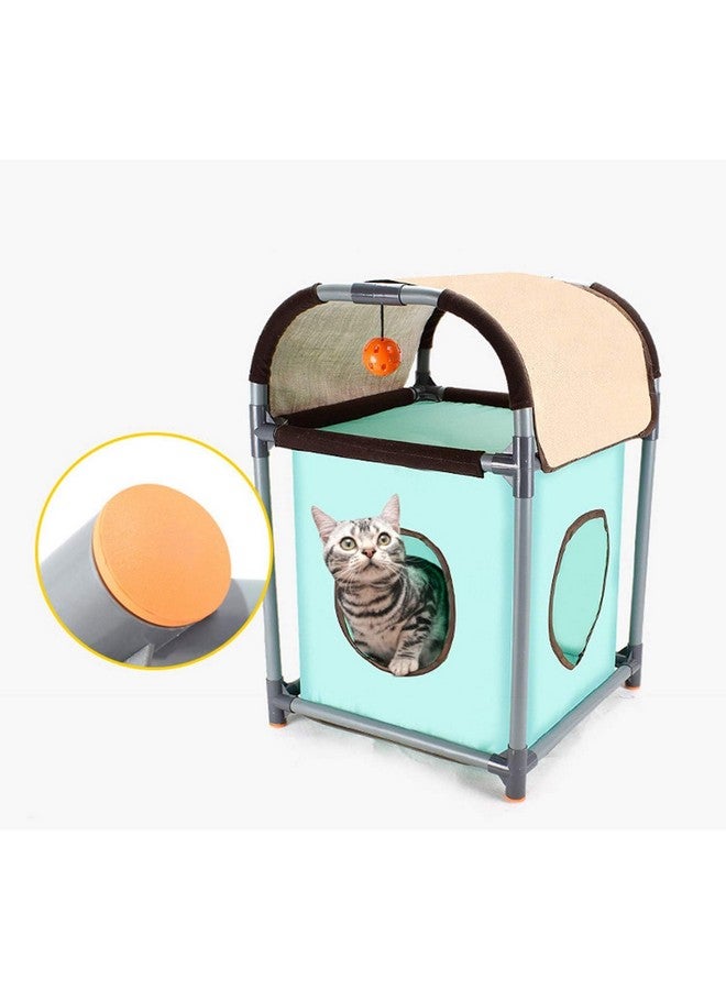 إيميلي بيتس أثاث قطط قابل للفصل مع نفق حفرة للقطط ولوح خدش للقطط ومخالب السيزال وإطار تسلق للقطط من قماش أكسفورد 41X41X60 سم - Image 3