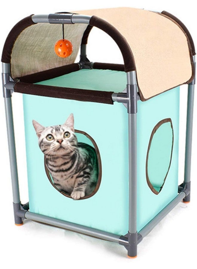 إيميلي بيتس أثاث قطط قابل للفصل مع نفق حفرة للقطط ولوح خدش للقطط ومخالب السيزال وإطار تسلق للقطط من قماش أكسفورد 41X41X60 سم - Image 1