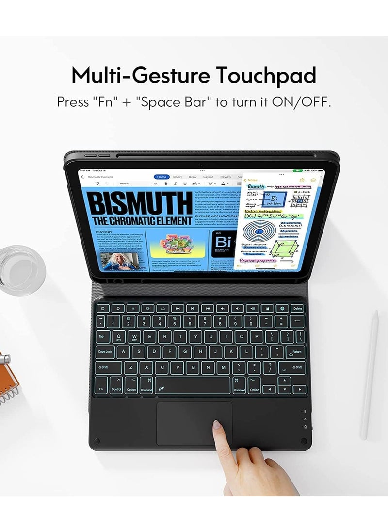 Generic - Touchpad Arabic and English Keyboard Case Compatible With Xiaomi Pad 6/6 Pro 11 Inch 2023, Backlight, Multi-Touch Trackpad, Flip Stand Case with Pencil Holder - Image 1