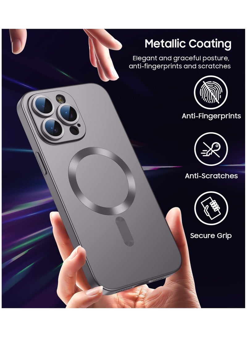 FARROBIZZ Magnetic for iPhone 16 Pro Max Case [Compatible with Mag-Safe][Built-in Camera Lens Protector] Slim Silicone Soft Bumper Shockproof Phone Cover for iPhone 16 Pro Max 6.9inch (Titanium Gray)  - Image 4
