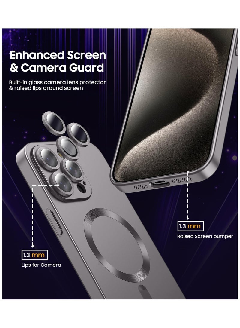FARROBIZZ Magnetic for iPhone 16 Pro Max Case [Compatible with Mag-Safe][Built-in Camera Lens Protector] Slim Silicone Soft Bumper Shockproof Phone Cover for iPhone 16 Pro Max 6.9inch (Titanium Gray)  - Image 5