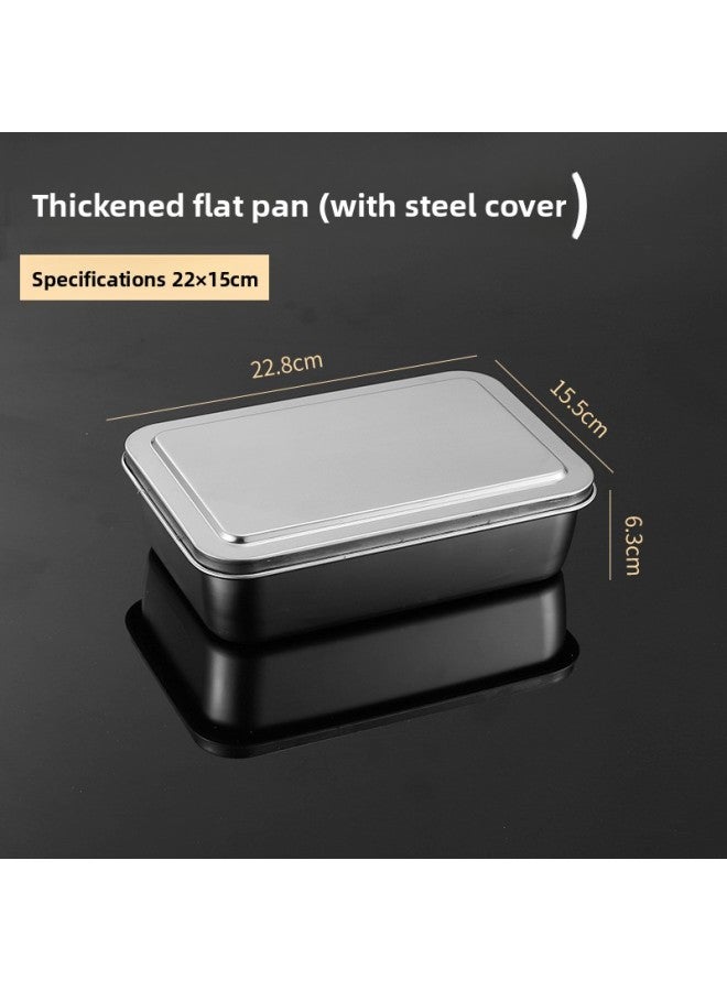 Tiramisu Tray Stainless Steel Utensils Container Plate Rectangular Steamed Cake Special Baking Pan Flat Bottom Deep Plate 