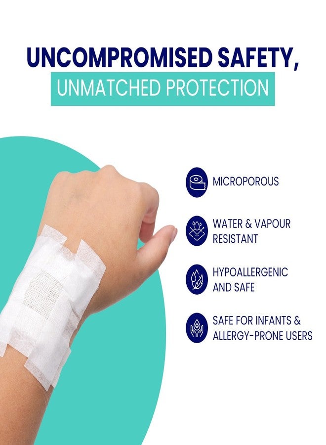 Leeford Microporous Surgical Tape | Breathable & Skin-Friendly, Strong Adhesion for Dressing | Ideal for Cuts, Minor Wounds, First-Aid 25mm x 9.1 (12 Rolls) - Image 3