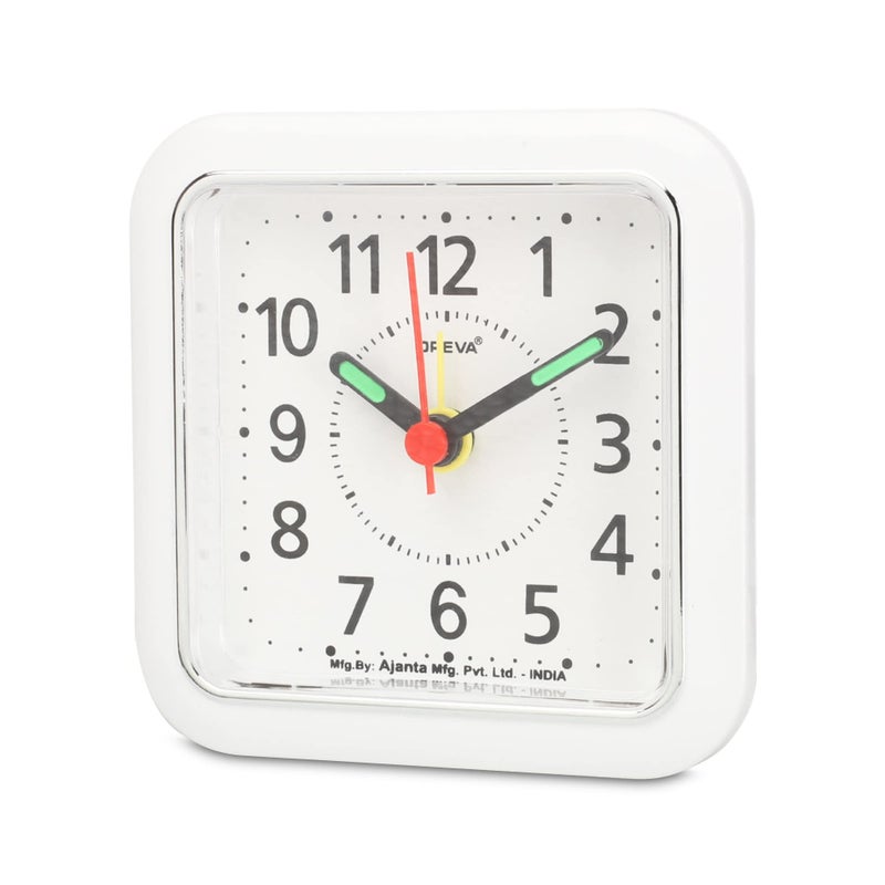 OREVA Bip Alarm Table Clock (White Color 8.9 cm x 3.7 cm x 8.9 cm, AA3177) - Image 5
