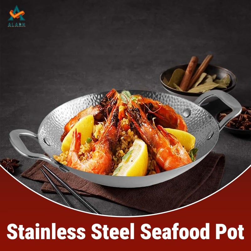 Alark وعاء ساندويتش دائري متعدد الوظائف من ألرك بقاعدة ثقيلة من الفولاذ المقاوم للصدأ 1.3 لتر، وعاء خلط، مصفاة لتنظيف الفواكه والخضروات والفاصوليا، أدوات مطبخ متعددة الاستخدامات، مناسبة للطهي على الموقد - Image 5