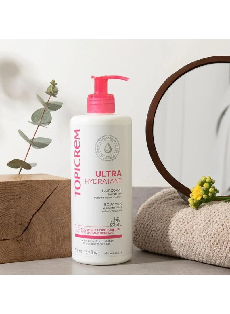 Topicrem  Body Lotion with Ultra-Moisturizing Milk 500ml - Image 1