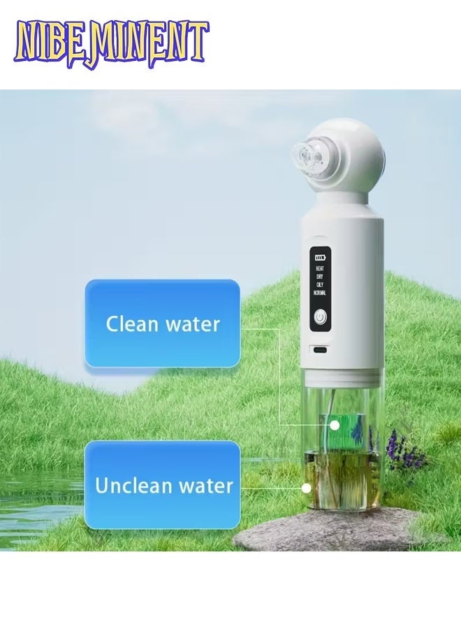 NIBEMINENT 6-head Blackhead Cleaner, Vacuum Electric Blackhead Pore Cleaner, USB Charging Mini Bubble Beauty Device, to Activate Heating Mode, Press and Hold the Power Button for 3 Seconds, Automatically Maintains a Constant Temperature of 46°C - Image 4