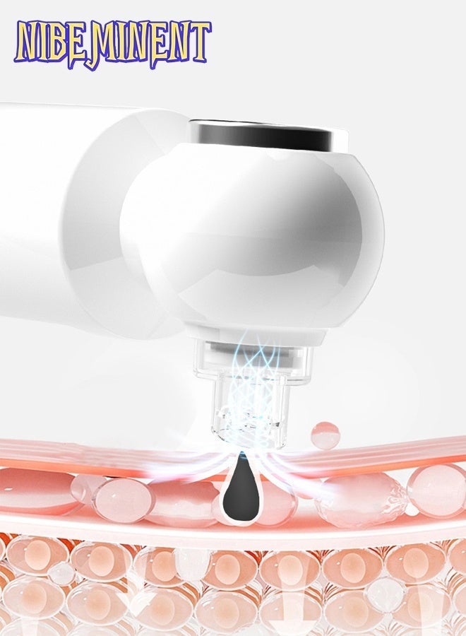 NIBEMINENT 6-head Blackhead Cleaner, Vacuum Electric Blackhead Pore Cleaner, USB Charging Mini Bubble Beauty Device, to Activate Heating Mode, Press and Hold the Power Button for 3 Seconds, Automatically Maintains a Constant Temperature of 46°C - Image 4