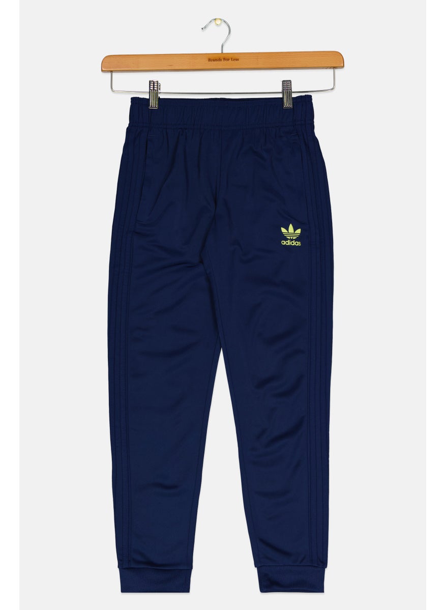 adidas Originals Kids Girl Embroidered Logo Training Track Pants, Night Blue  - Image 1