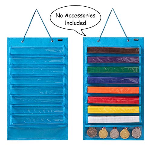 AFUOWER Martial Arts Belt Holder Hanging Display for 8 Belts, Hold 5 Medals - Image 3