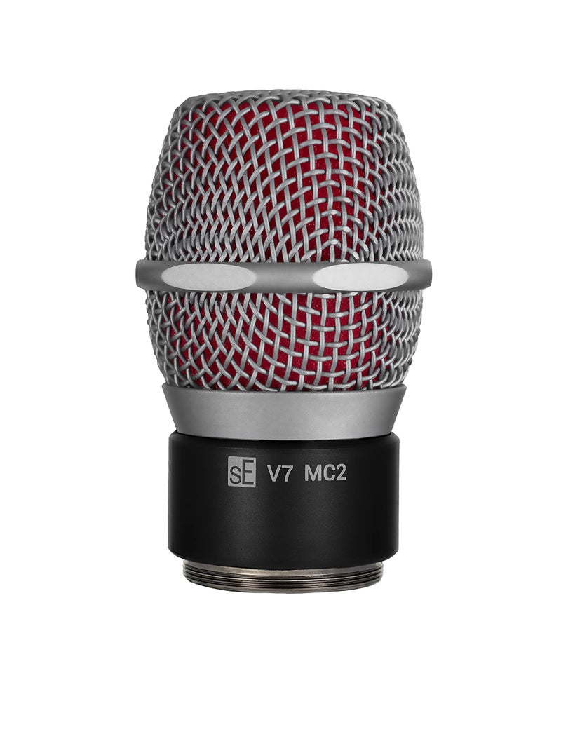 SE ELECTRONICS V7 MC2 Wireless Microphone Capsule - Compatible with Sennheiser Wireless Transmitters - Professional Dynamic Microphone for Singing, Speech & Music Studio Recording (Grey) - Image 1