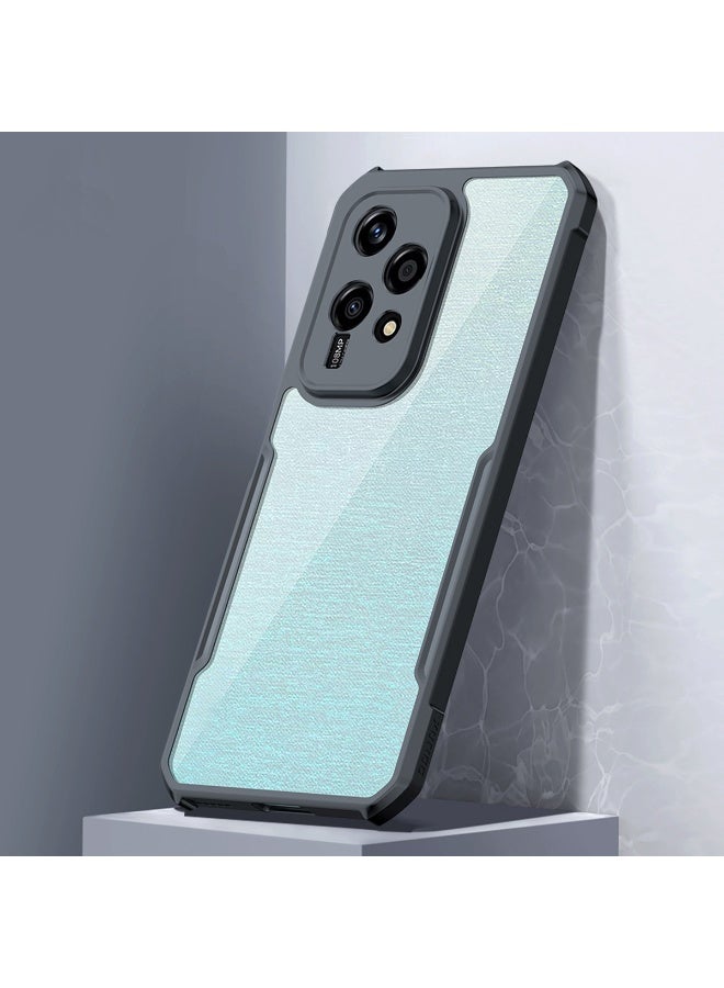 Case Cover For Honor 200 Lite 5G , Ultra  Thin Lightweight Cover Soft TPU Bumper + Acrylic Clear Back Black - Image 2