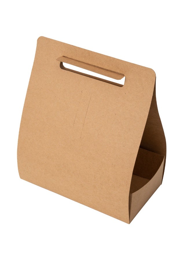 Restaurantware صناديق غداء ورقية بيولوجية 8.75 × 4.25 × 8 بوصة مع مقابض، 100 حاوية طعام كرافت قابلة للتصرف - حوامل أكواب، جيب أدوات، حاملي مشروبات كرافت للذهاب، للوجبات أو المشروبات - Image 1