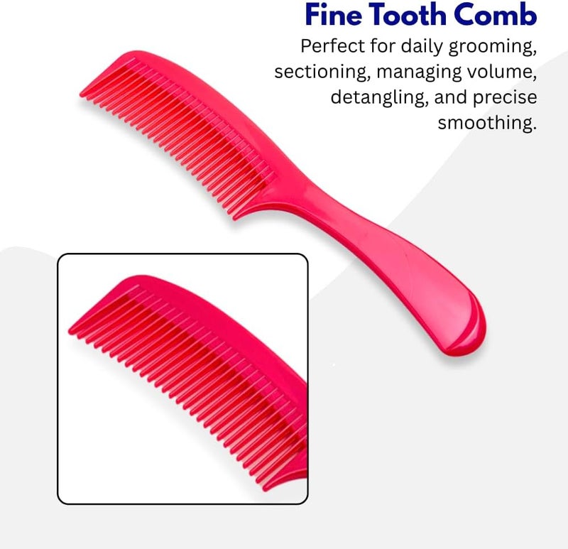 Glitters Wide-Tooth Hair Combs Set - Pink and Gold, 2-Piece Detangling and Styling Combs - Image 3