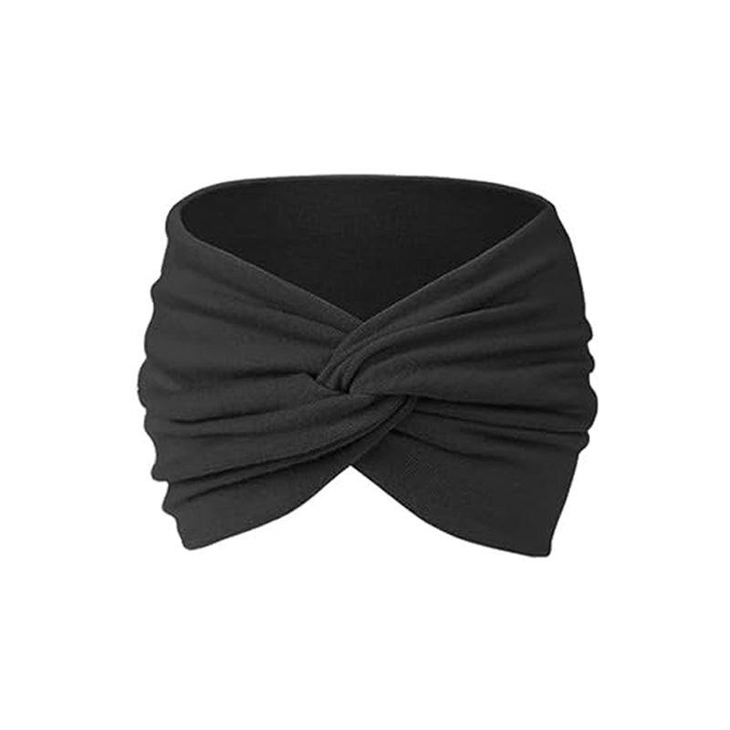 Generic Bohemian Elastic Sports Headband for Women 1# Black 