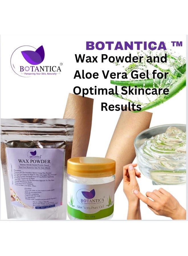 BOTANTICA Herbal Wax Powder for Hair Removal 100 gm with Aloe Vera Gel 100 gm - Image 5