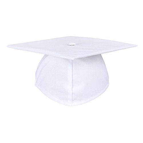 Newrara Graduation Unisex Matte Adult Graduation Cap with Tassel (White) - Image 2
