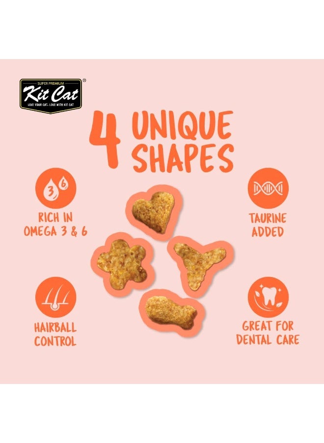 Kit Cat Kitty Crunch Salmon Flavor Cat Treats with Taurine Omega 3 and 6 Hairball Control and Dental Care 60g - Image 3