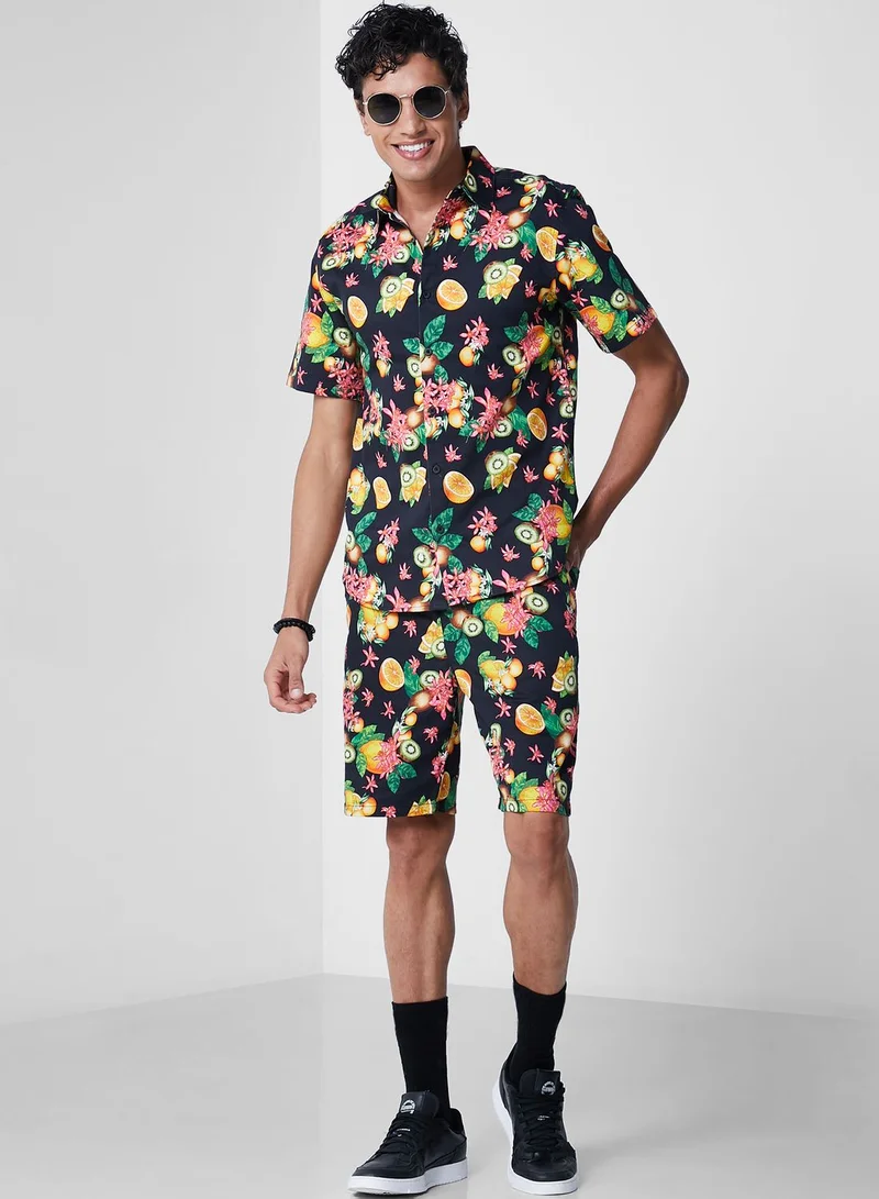 Koovs Koovs Resort Print Short