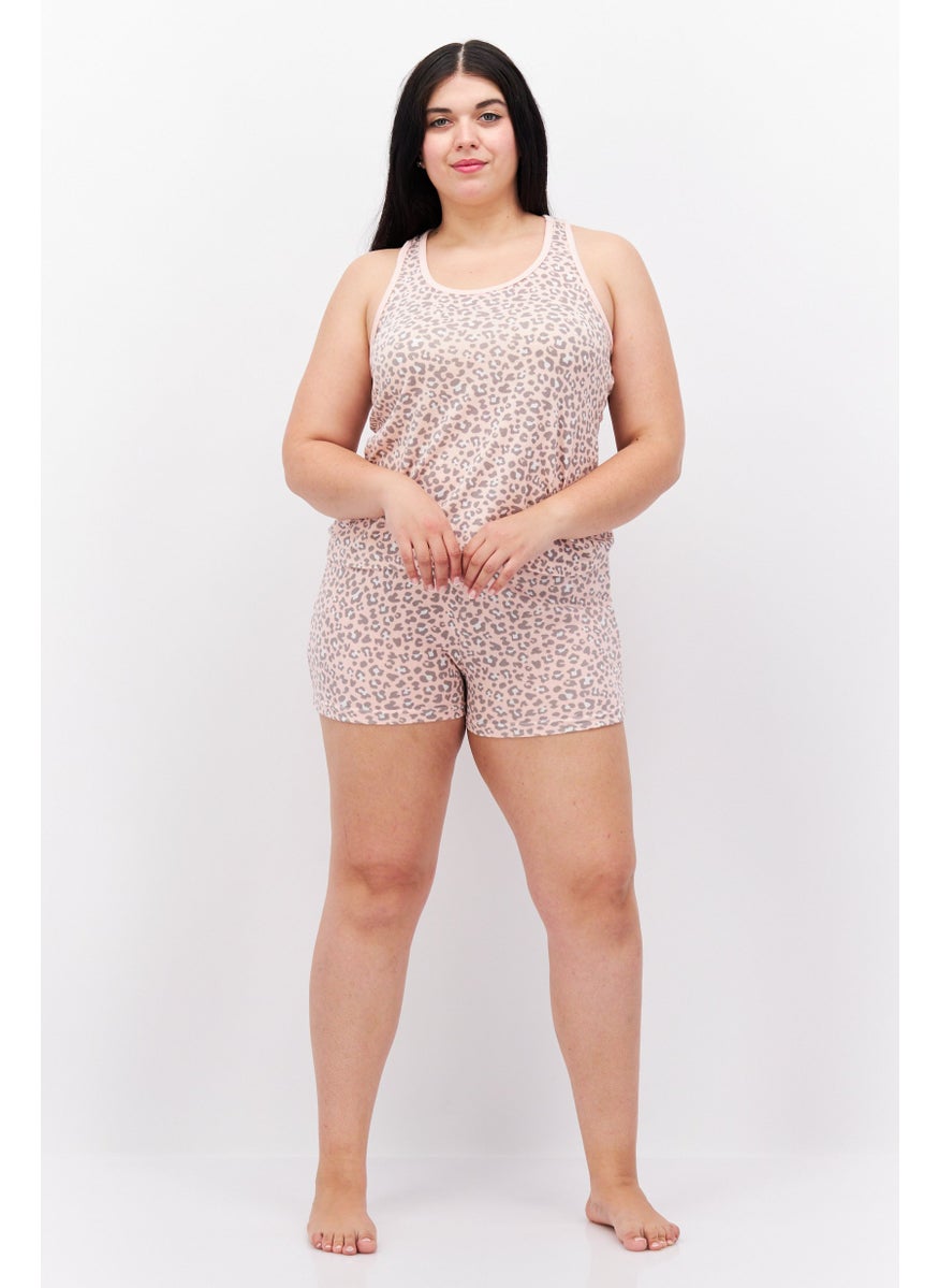 French Affair Women 2 Piece Animal Print Top And Bottom Set, Pink  - Image 4