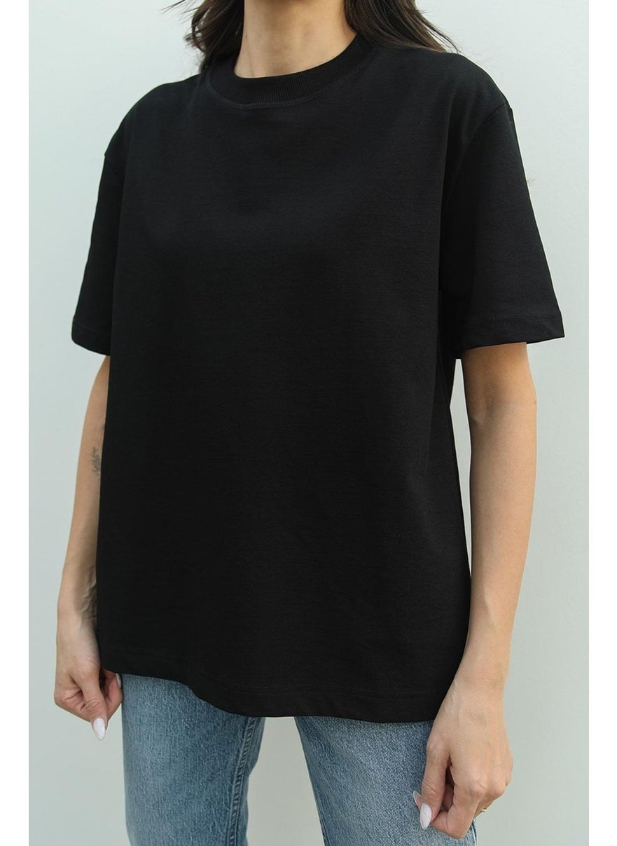 Havoş Havos Black Decorative Stitched T-Shirt  - Image 3
