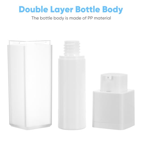 minkissy Lotion Cream Pump Container Airless Skincare Bottles 15ml+30ml+50ml Refillable Stretchable Cosmetic Bottle Dispenser White for Home Travel - Image 4