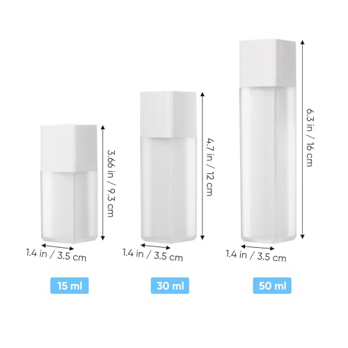 minkissy Lotion Cream Pump Container Airless Skincare Bottles 15ml+30ml+50ml Refillable Stretchable Cosmetic Bottle Dispenser White for Home Travel - Image 5