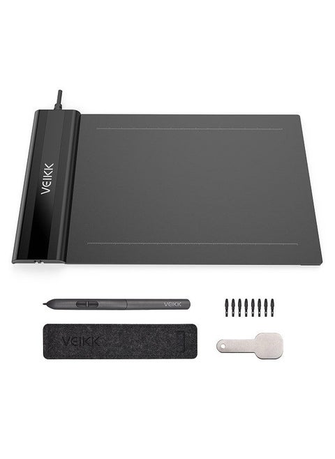 S640 Graphics Drawing Tablet 6 x 4 Inch Active Area 8192 Levels Pressure Art Graphics Tablet with Battery-free Stylus 8 Pen Nibs Compatible with Windows Mac OS Android