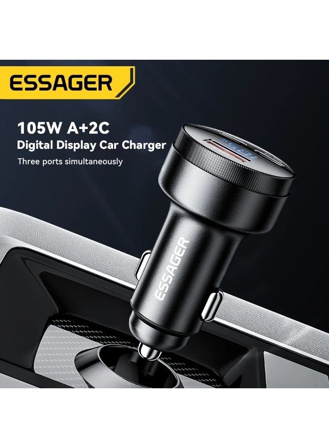 Essager 105W Digital Display Fast Car Charger For iPhone 15 14 pro MacBook USB A C Quick Charger For Huawei Xiaomi Samsung OPPO - Image 2