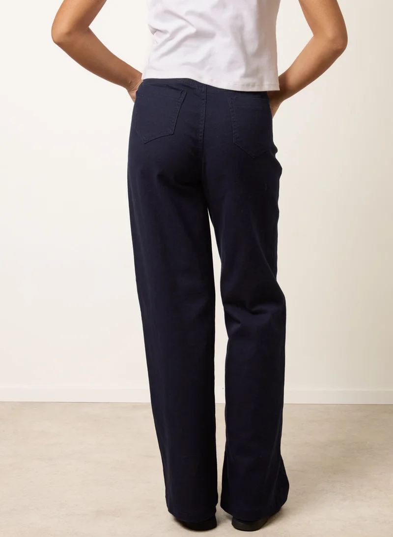 Blue Vanilla Floral Embroidered Detailed Flared Jeans