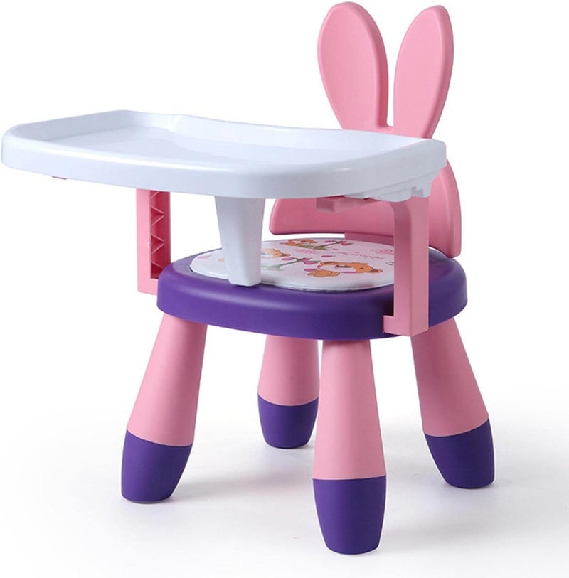 klarako PP Plastic Baby Eating Chair Sounding Seat for Toddler 6 Months to 3 Years Chair  Pink Purple Rabbit - Image 4