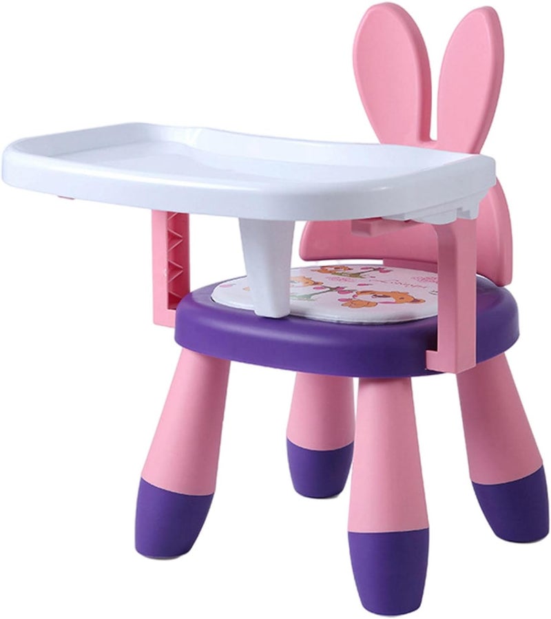 klarako PP Plastic Baby Eating Chair Sounding Seat for Toddler 6 Months to 3 Years Chair  Pink Purple Rabbit - Image 1
