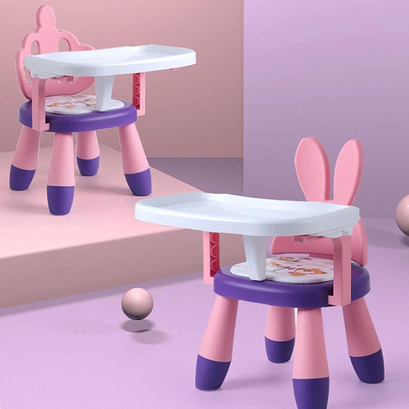 klarako PP Plastic Baby Eating Chair Sounding Seat for Toddler 6 Months to 3 Years Chair  Pink Purple Rabbit - Image 5