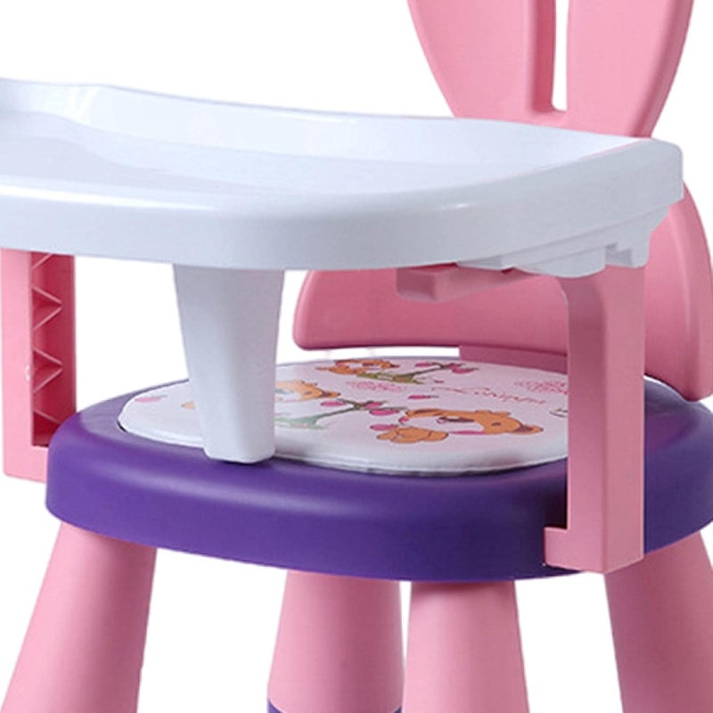 klarako PP Plastic Baby Eating Chair Sounding Seat for Toddler 6 Months to 3 Years Chair  Pink Purple Rabbit - Image 2