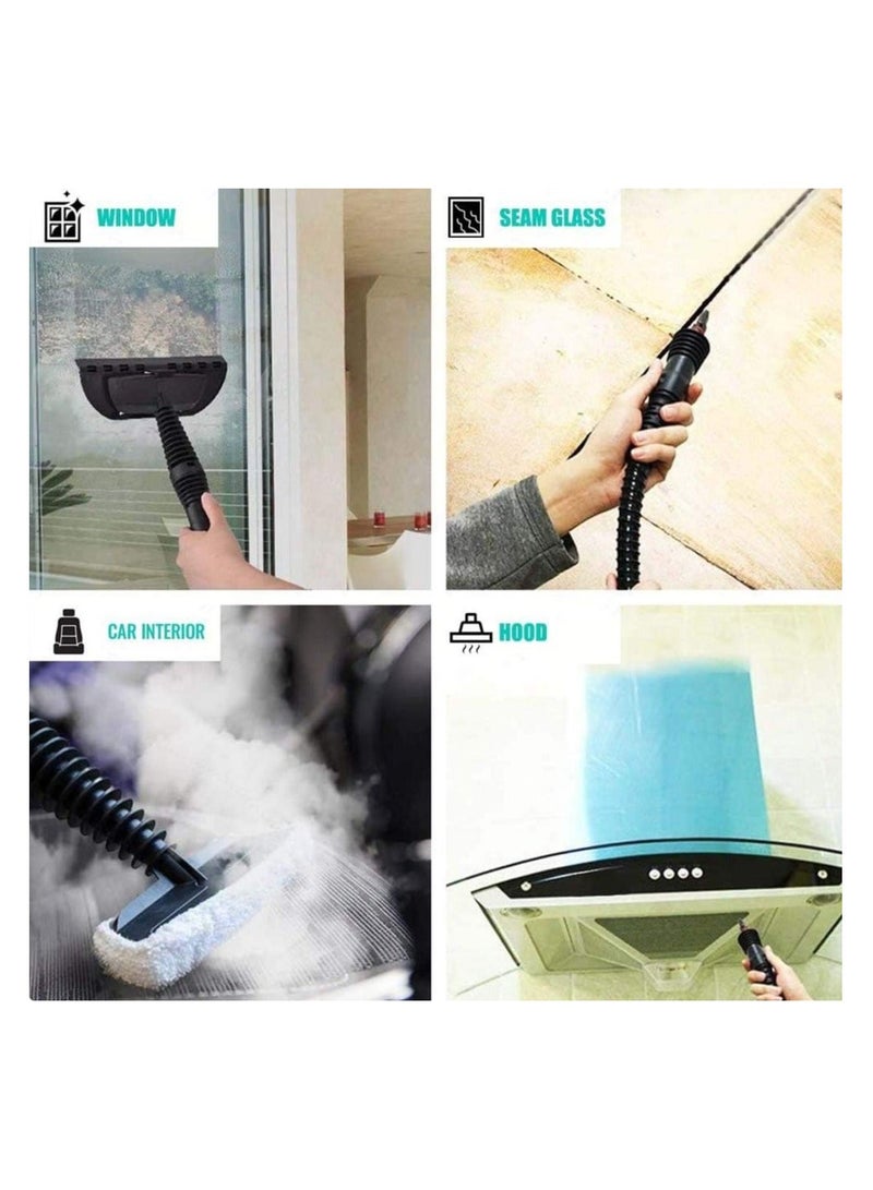 دينكس منظف بخاري محمول باليد بقوة 1200 واط متعدد الوظائف ودرجة حرارة عالية مع 9 قطع من الملحقات مناسب للمطبخ والأريكة والحمام والنافذة - Image 1