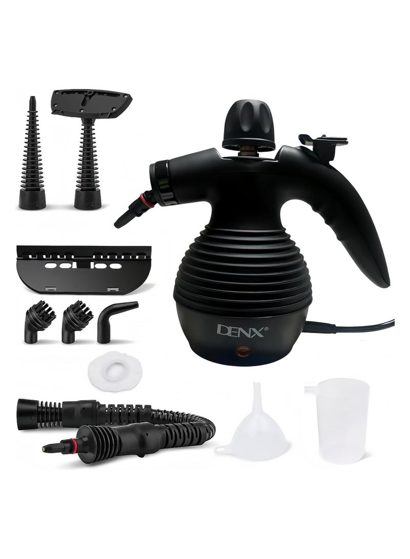 دينكس منظف بخاري محمول باليد بقوة 1200 واط متعدد الوظائف ودرجة حرارة عالية مع 9 قطع من الملحقات مناسب للمطبخ والأريكة والحمام والنافذة - Image 2