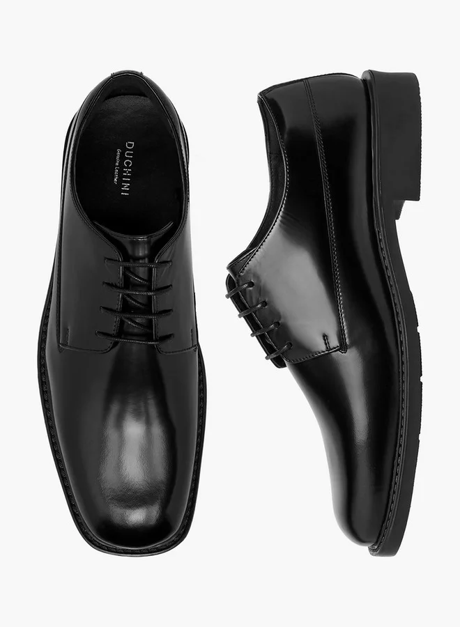 DUCHINI Men's Solid Lace-Up Derby Shoes
